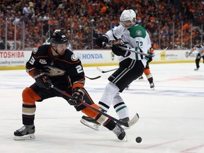 Veteran defenceman Francois Beauchemin is part an unspectacular but deep Anaheim Ducks blue line that works under the guidance of Hall of Famer Scott Niedermayer (inset). (Getty Images/AFP)