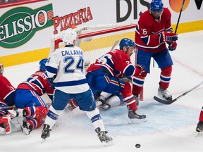 Carey Price out of net seconds before refs wave off a Tampa Bay goal. (QMI Agency)