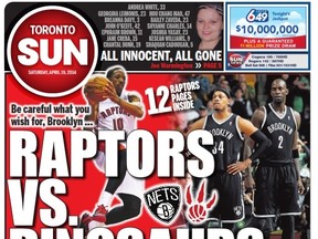 Toronto Sun cover on Day of Game 1