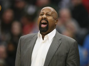 New York Knicks' coach Mike Woodson yells at his team during an NBA game against the Denver Nuggets in Denver in this file photo taken November 29, 2013. (REUTERS/Chris Humphreys/USA TODAY Sports/Files)