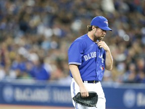 Blue Jays starter R.A. Dickey will take the mound against 
the Baltimore Orioles on Tuesday night at the Rogers Centre. (Veronica Henri/Toronto Sun)
