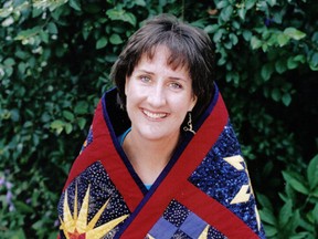 Singing Quilter Cathy Miller will make a stop in Sarnia May 5. The Victoria, B.C.-based folk singer has toured the world with her songs on quilting. SUBMITTED PHOTO