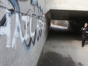 Racist, anti-Semitic messages were found Saturday morning at the foot of the Champlain Bridge. Ottawa Sun File photo