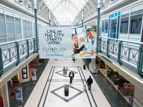 Patrons walk through Citi Plaza in London on Tuesday. The downtown complex has an overall occupancy rate of 87%, but has lost outlets such as Suzy Shier and 1850. (CRAIG GLOVER/The London Free Press)