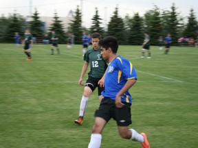 Standout Bev Facey Falcons player Jamil Kara has worked hard, along with his teammates, to post their second consecutive Edmonton area high school soccer championship. If they win, they will reign as the first-ever titlists in the new Metro regime. Last year, separate Metro and Public champs were declared, with Bev Facey earning the final victory against Austin O’Brien. High school soccer, which does not declare a provincial champion because too few schools from smaller communities are involved in the program, is scheduled to get underway March 5. (Supplied)