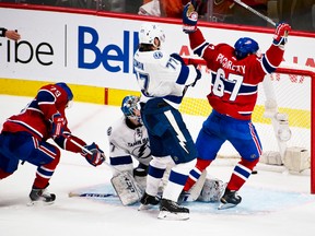 Canadiens' Max Pacioretty scores the game-winner late in Game 4 to complete the sweep Tuesday night in Montreal. (QMI Agency)