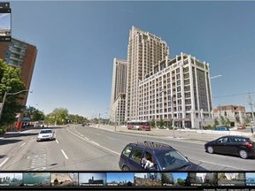 Condo construction on Lakeshore Blvd. in Toronto as seen through Google Street View's new time-travelling feature. (Supplied)