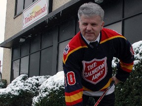 Capt. Mark Hall eagerly anticipates the official start of the Salvation Army Community Ball Hockey League this Thursday at 380 Elm. St.