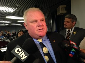 Mayor Rob Ford at City Hall on Wednesday, April 23, 2014. (DON PEAT/Toronto Sun)