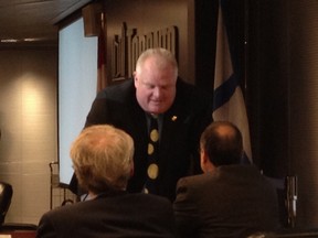 Mayor Rob Ford at City Hall on Wednesday, April 23, 2014. (DON PEAT/Toronto Sun)