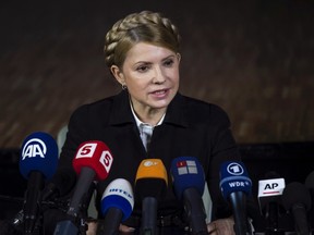 Ukrainian presidential candidate Yulia Tymoshenko speaks during a news conference in Donetsk, in eastern Ukraine April 22, 2014. REUTERS/Baz Ratner