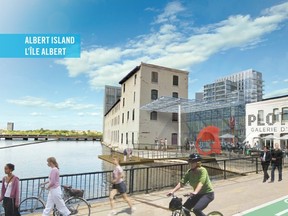 This is a sketch of a proposed waterfront development by Windmill Development Group. It's a  $1-billion plan to redevelop the old Domtar lands on the Ottawa River. JON WILLING/OTTAWA SUN/QMI Agency