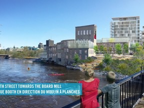 This is a sketch of a proposed waterfront development by Windmill Development Group. It's a  $1-billion plan to redevelop the old Domtar lands on the Ottawa River. JON WILLING/OTTAWA SUN/QMI Agency