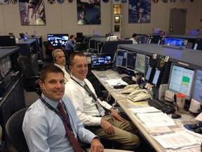 Brian Flight, Ricky Capcom & Londoner Jeremy Hansen on console. Ready for EVA. Simple plan today but complacency a skilled enemy.