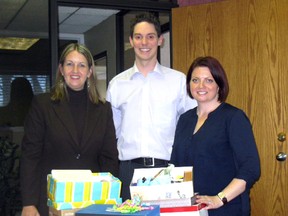 From left, The Shoebox Project London co-ordinators Susan Nickle, David Brebner and Norma Sharpe.