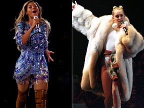 Beyonce and Miley Cyrus (WENN.COM)