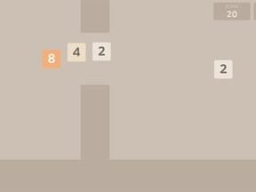 A screen grab of Dan Moran's online game Flappy48.