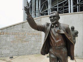 The Joe Paterno statue is seen outside Beaver Stadium in State College, Pennsylvania, July 20, 2012. (REUTERS/Pat Little)