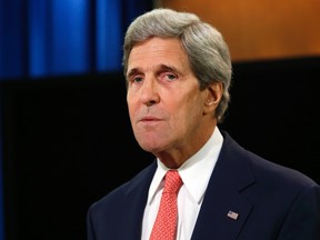 U.S. Secretary of State John Kerry delivers a statement on Ukraine.

REUTERS/Yuri Gripas