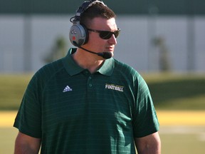 Chris Morris, seen here at the beginning of the 2013 season last fall, is entering his second year as head coach of the Golden Bears football program. (Trevor Robb, Edmonton Sun file)