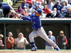 New Royals leadoff hitter Norichika Aoki has seen his strikeout rate soar and average dip 20 points since joining the AL from Milwaukee. (Getty Images)