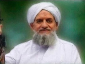 A photo of Al Qaeda's new leader, Egyptian Ayman al-Zawahiri, is seen in this still image taken from a video released on September 12, 2011. (REUTERS/SITE Monitoring Service via Reuters TV)