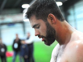 NFL scouts were in Montreal to see McGill University's Laurent Duvernay-Tardif work out on March 27, 2014. (JOCELYN MALETTE/QMI AGENCY)