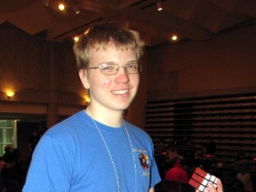 Antoine Cantin, of Clarence-Rockland, now hold the World Record for solving the Rubik's Cube one-handed.  Antoine obtained the record breaking time of 12.56 seconds at April 26's Toronto Open Spring 2014 competition this past weekend. 
(submitted photo)