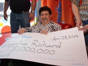 Evangeline Richard of Dieppe, NB won $1,000,000 on Lotto 6/49 from the April 9, 2014. (Atlantic Lottery Corp./Handout)