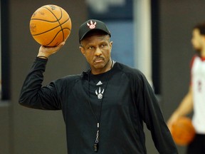 Toronto' coach Dwane Casey in the gym prior to their April 30 Game 5 against the Brooklyn Nets the Toronto Raptors held a workout and media availability at the Air Canada Centre  in Toronto, Ont. on Tuesday April 29, 2014. Michael Peake/Toronto Sun/QMI Agency