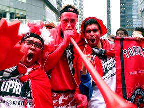 The passion of the Toronto Raptors' fans -- who have flocked to Maple Leaf Square for every Raptors playoff game -- has impressed the Sun's Steve Buffery. (Dave Thomas/Toronto Sun)