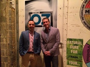 Fankie Ferragine, left, and Dr. Bryce Wilde stand on the set after a recent appearance on Dr. Oz.
