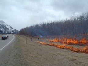 Fire crews setting the brush ablaze. Submitted photos.