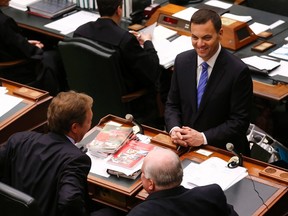 Ontario Progressive Conservative Leader Tim Hudak stands in the chamber before the tabling of the provincial budget at Queen's Park in Toronto, May 1, 2014.  REUTERS/Mark Blinch