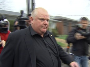 Mayor Rob Ford leaves his home in Etobicoke on Thursday, May 1, 2014. (Courtesy CityNews)