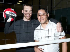 David Cameron-Arthurs (left) and Angel Rodriguez are holding an LGBT volleyball tournament this weekend. DEREK RUTTAN/The London Free Press/QMI Agency