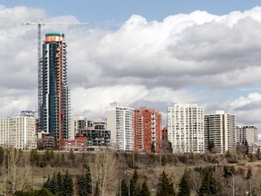 The Pearl Tower, under construction along Jasper Avenue near 121 Street, in Edmonton Alta., on Thursday May 1, 2014. David Bloom/Edmonton Sun/QMI Agency