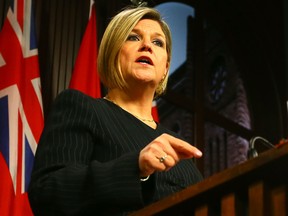 NDP Leader Andrea Horwath announces she will not be supporting the Wynne budget forcing Ontario into an election at Queens Park in Toronto, Ont. on Friday May 2, 2014. (Dave Abel, QMI Agency)
