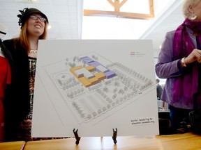 A drawing, for illustration purposes only, is shown here in Picton, during the official announcement of the construction of a new Prince Edward County Memorial Hospital, on May 2, 2014. 
Emily Mountney/The Intelligencer