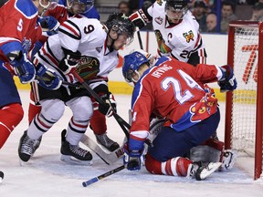 The Oil Kings and Winterhawks clashed once this past season, in Edmonton, with the home team winning in a shootout. (Ian Kucerak, Edmonton Sun)
