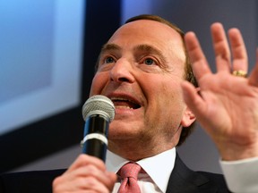 Gary Bettman said a weak value in the Canadian dollar affects hockey-related revenue and the NHL salary cap. (Reuters)