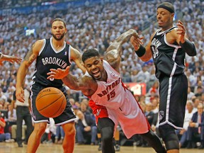 Raptors big man Amir Johnson needs to have a big game with the Nets clamping down on Toronto’s play-making guards. (USA TODAY SPORTS)