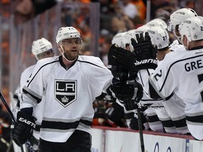 Marian Gaborik of the Los Angeles Kings celebrates his third period goal against the Anaheim Ducks in Game 1 at Honda Center on May 3, 2014. (Jeff Gross/Getty Images/AFP)