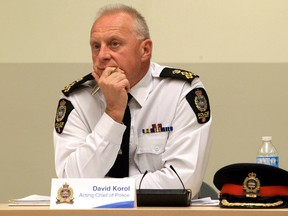 EPS Deputy Chief David Korol takes part in an Edmonton Police Commission meeting at the EPS Southeast Division Station on Thursday Oct. 17, 2013. David Bloom/Edmonton Sun/QMI Agency