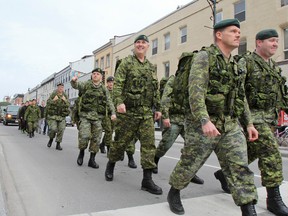 Princess of Wales' Own Regiment's 20th annual March for the March of Dimes took place on Saturday through the streets of downtown Kingston. (Julia McKay/The Whig-Standard)