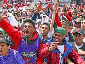 More than 10,000 fans gathered at Maple Leaf Square to watch Sunday’s Game 7. (DAVE THOMAS/Toronto Sun)