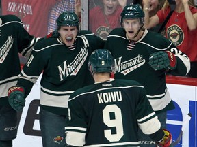 Minnesota Wild players are hoping a couple of home dates can get them back into their series with the Chicago Blackhawks. The Wild trail 2-0. (Reuters)