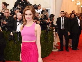 Emma Stone attends the "Charles James: Beyond Fashion" Costume Institute Gala at the Metropolitan Museum of Art on May 5, 2014 in New York City.  Larry Busacca/AFP