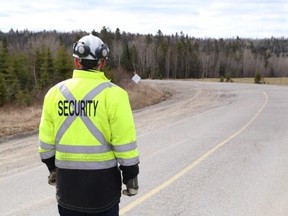 Security have closed access to Lockerby Mine near Sudbury where two workers were missing. (John Lappa/QMI Agency)