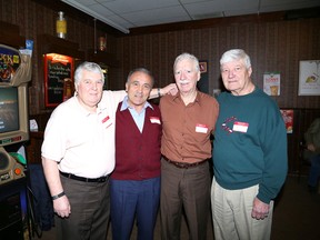 The 2014 Sudbury Sports Hall of Fame inductees include the Polish White Eagles. Team representatives include George Courtney, left, John Dagostino, Peter Monaghan and John Moyniham.